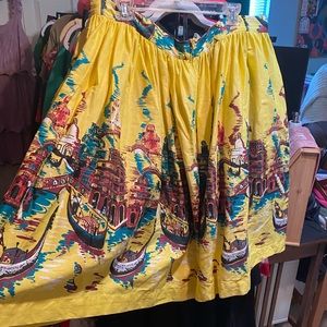 Pinup couture Venice print skirt with pockets